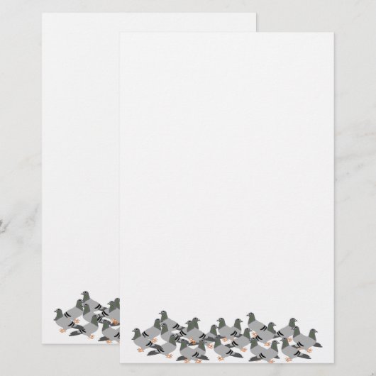 Duivenontwerp Briefpapier (Voorkant / Achterkant)