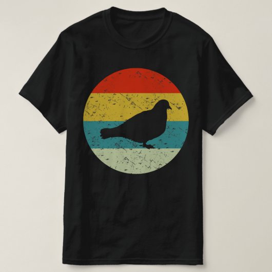 duivenretro  silhouette 70s t-shirt (Design voorkant)