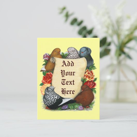 Duivenrol Briefkaart (Staand voorkant)