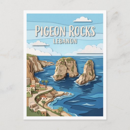Duivenrots Beiroet Libanon Briefkaart (Voorkant)