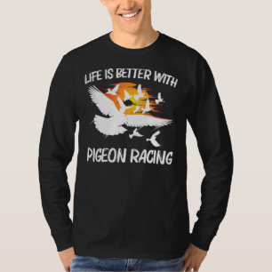 duivensport voor mannen die duivenvogel homeren t-shirt