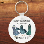 Duivenvervormde persoonlijke vogellat sleutelhanger (Voorkant)
