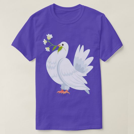 duivenvogel met bloemen 2 t-shirt (Design voorkant)