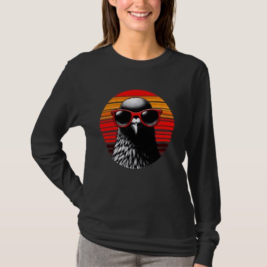 Duivenvogel Zonnebril Sunset Retro Style T-shirt (Voorkant)
