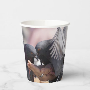 Duivenvogels Kleurrijke vleugels Foto voor Vogelli Papieren Bekers