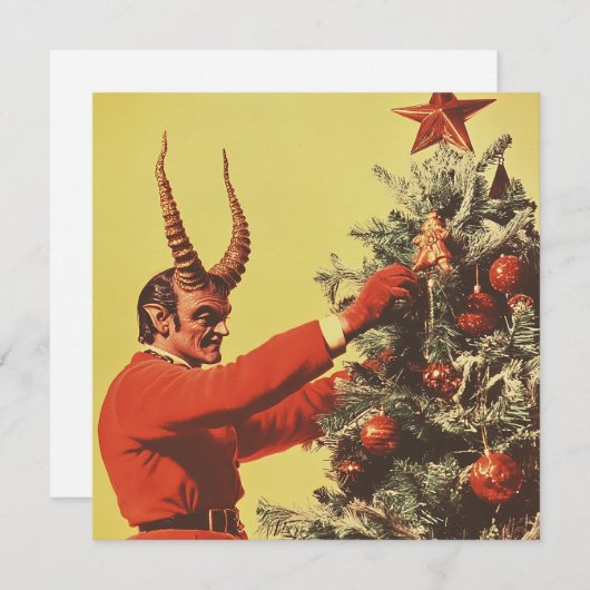 Duiwel Versier Die Boom Feestdagenkaart (Voorkant / Achterkant)