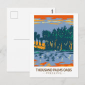 Duizand Palms Oasis Preserve Californische Vintage Briefkaart (Voorkant / Achterkant)