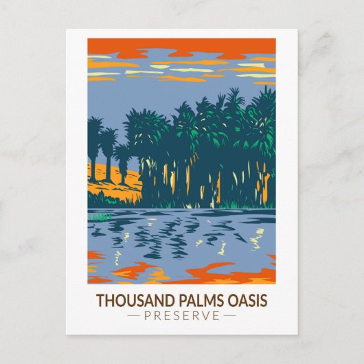Duizand Palms Oasis Preserve Californische Vintage Briefkaart (Voorkant)