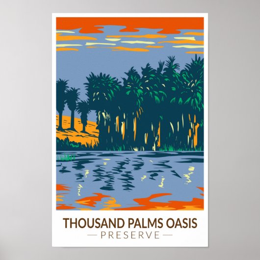 Duizand Palms Oasis Preserve Californische Vintage Poster (Voorkant)