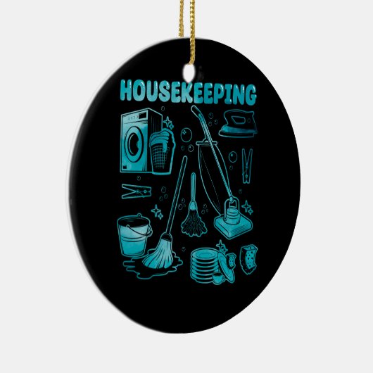 Duizekeeping Squad Cleaner Cleaner Housekeeper Ro Keramisch Ornament (Rechts)