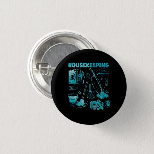 Duizekeeping Squad Cleaner Cleaner Housekeeper Ro Ronde Button 3,2 Cm (Voorkant /achterkant)