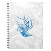 Duizelend blauw vogel- en Floral Pattern-Notitiebo Notitieboek (Voorkant)