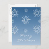 Duizelend Briefkaart met kerststerren, blauw (Voorkant / Achterkant)