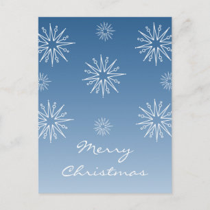 Duizelend Briefkaart met kerststerren, blauw
