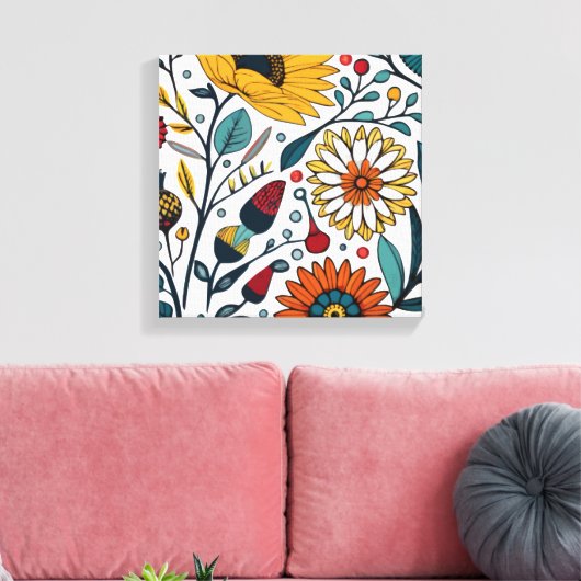 Duizelend Daisy Delight: een favoriete Mode van Fl Canvas Afdruk (Insitu (Woonkamer))