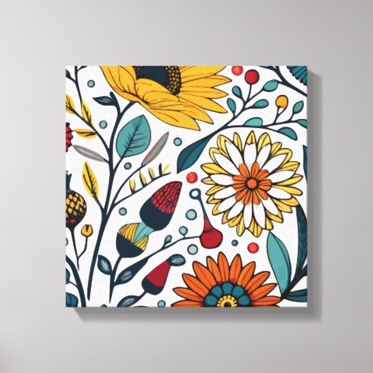 Duizelend Daisy Delight: een favoriete Mode van Fl Canvas Afdruk (Voorkant)