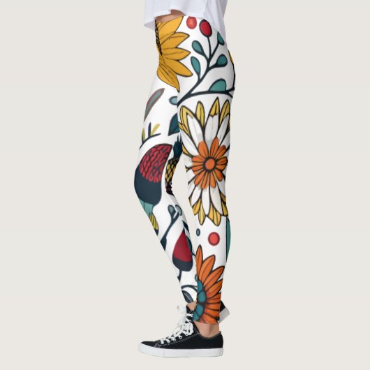 Duizelend Daisy Delight: een favoriete Mode van Fl Leggings (Links)
