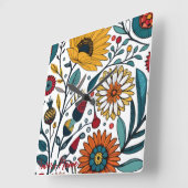 Duizelend Daisy Delight: een favoriete Mode van Fl Vierkante Klok (Hoek)