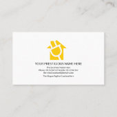 Duizelend elektrotechnicus met rode lampschoorlich visitekaartje (Achterkant)