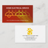 Duizelend elektrotechnicus met rode lampschoorlich visitekaartje (Voorkant / Achterkant)