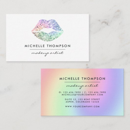 Duizelend faux Glitter Lips Visitekaartje (Voorkant / Achterkant)