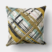 Duizelend Geometric Black en Gold Sierkussen (Achterkant)