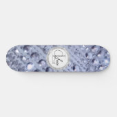 Duizelend Glittery Blue Beads Monogram Persoonlijk Skateboard (Horizontaal)