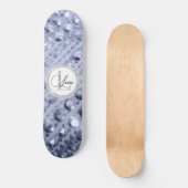 Duizelend Glittery Blue Beads Monogram Persoonlijk Skateboard (Voorkant)
