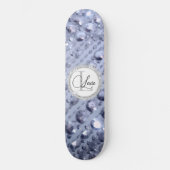 Duizelend Glittery Blue Beads Monogram Persoonlijk Skateboard (Voorkant)