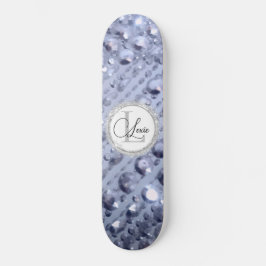 Duizelend Glittery Blue Beads Monogram Persoonlijk Skateboard