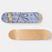 Duizelend Glittery Blue Beads Monogram Persoonlijk Skateboard (Horizontaal)