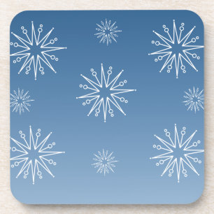 Duizelend kerststerren Onderzetter set, blauw