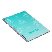 Duizelend Notitieboek met kerststerren, Aqua (Rechterzijde)
