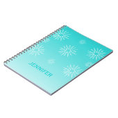 Duizelend Notitieboek met kerststerren, Aqua (Linkerzijde)