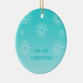 Duizelend Ornament met kerststerren, Aqua (Rechts)