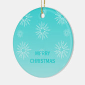 Duizelend Ornament met kerststerren, Aqua (Links)
