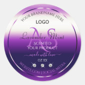 Duizelend Paars etiket op juwelen monogram Logo (Voorkant)