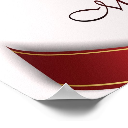 Duizelend rood, wit en gouden kerstversiering poster (Hoek)