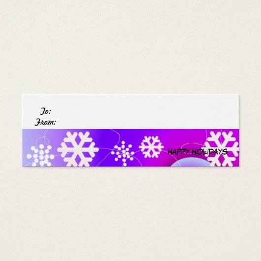 Duizelend Snowflakes Holiday Gift Label Mini Visitekaartjes (Voorkant)