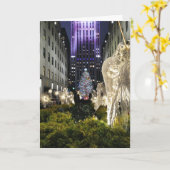 Duizelend Uitzicht Rockefeller Plaza kersttijd Kaart (Gele Bloem)
