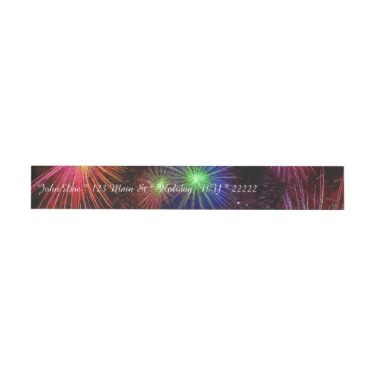 Duizelend vuurwerk omwikkelbaar adreslabel (Individueel)