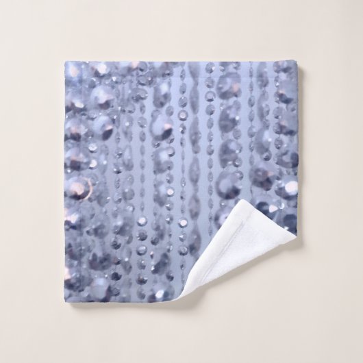 Duizelende blauwe kralen bad handdoek (Wasdoekje)