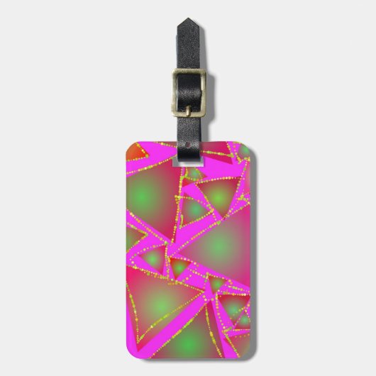 Duizelende driehoeken bagagelabel (Voorkant verticaal)