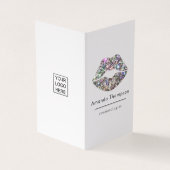 Duizelende faux Glitter Lips Makeup Artiest Busine Visitekaartje (Buitenkant)