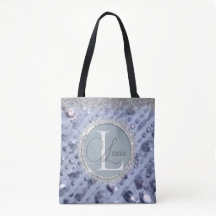 Duizelende Glittery Blue Beads Monogram Canvas tas