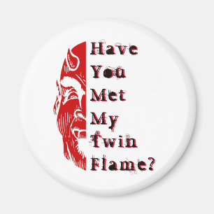 Duizelende Humor Twin Flame-twinfame-duivelspiegel Magneet