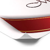 Duizelende kerstrode gouden en witte sneeuwvlokken poster (Hoek)