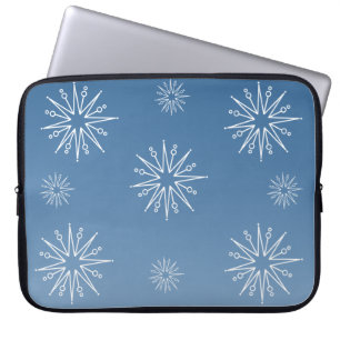 Duizelende kerststerren Elektronisch Sleeve, blauw Laptop Sleeve