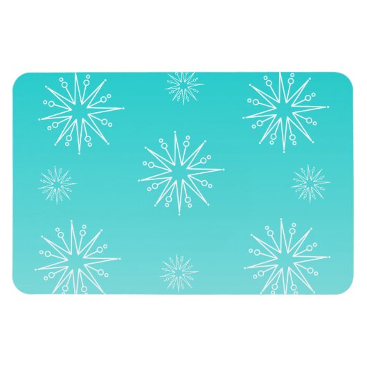 Duizelende kerststerren Flexi Magnet, Aqua Magneet (Horizontaal)