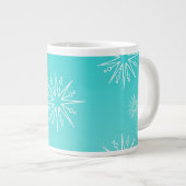 Duizelende kerststerren Jumbo-Mok, Aqua Grote Koffiekop (Voorkant rechts)